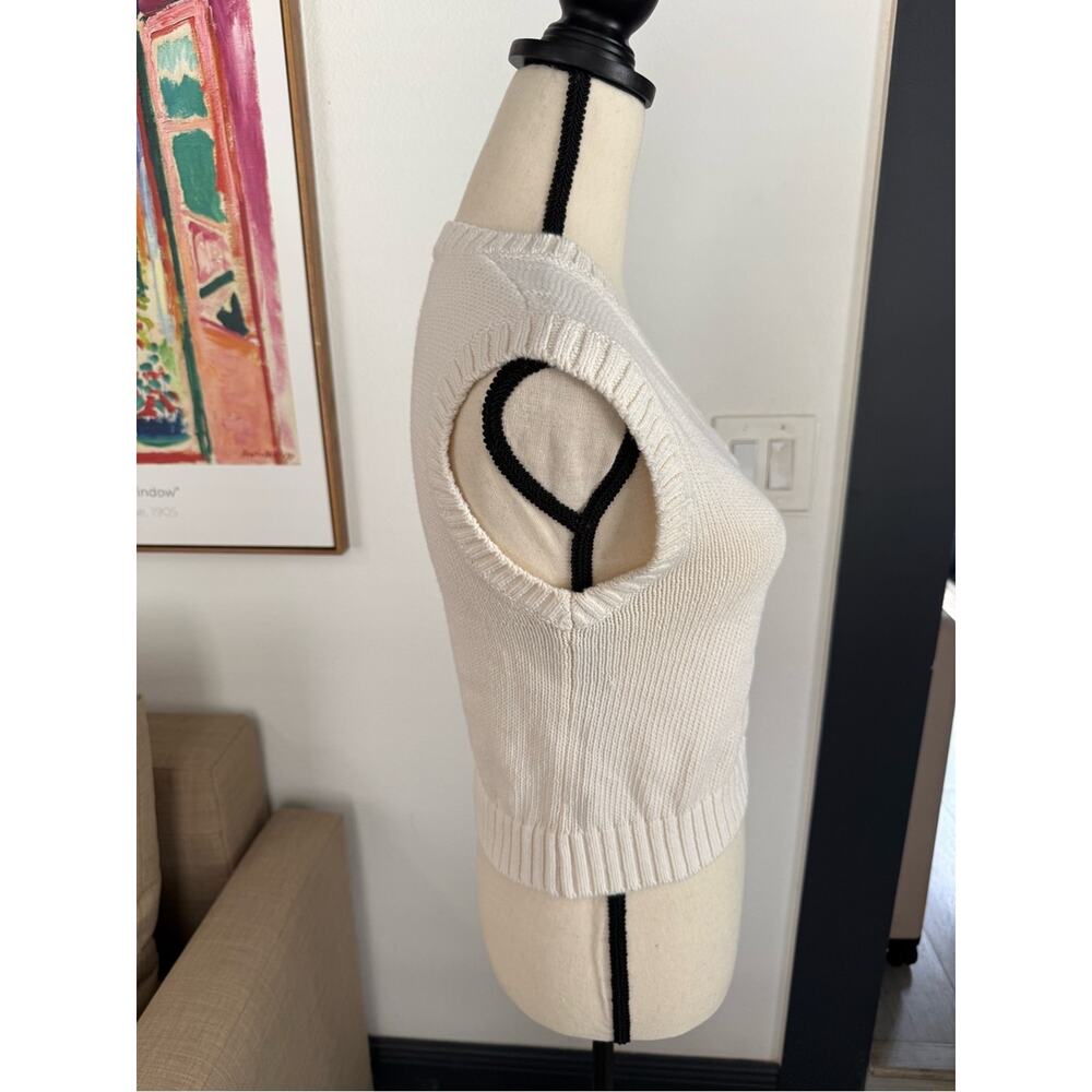 Zara White Cropped Knit Sweater Vest Size S - Picture 3 of 8